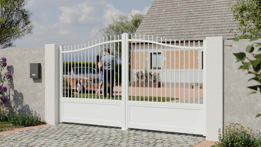 Portail en aluminium style traditionnel battant