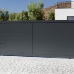 EVEREST - Portail coulissant plein avec cadre couleur Gris Anthracite haut de gamme prix usine