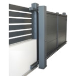 Upgrade pour portail coulissant MyDoorling haut de gamme à prix d'usine = Pilier de guidage à la place de chevalet