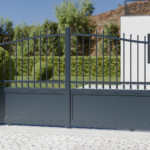 Portail coulissant sur mesure aluminium modèle Alpin couleur gris anthracite haut de gamme prix usine