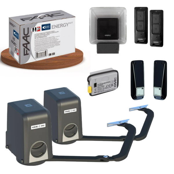 Kit motorisation pour portail 2 battants ENERGY 392 marque FAAC pour portail MyDoorling haut de gamme à prix d'usine