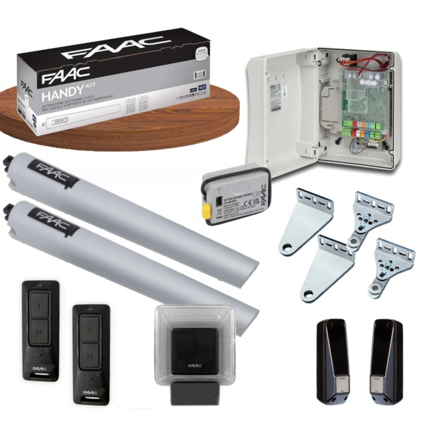 bras du kit de motorisation handy pour portail battant FAAC 24V à l'envers blanc à vérins électromécaniques FAAC