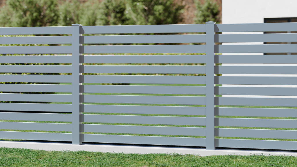 Clôture en aluminium sur mesure moderne design Colorado - Gris aluminium haut de gamme prix usine