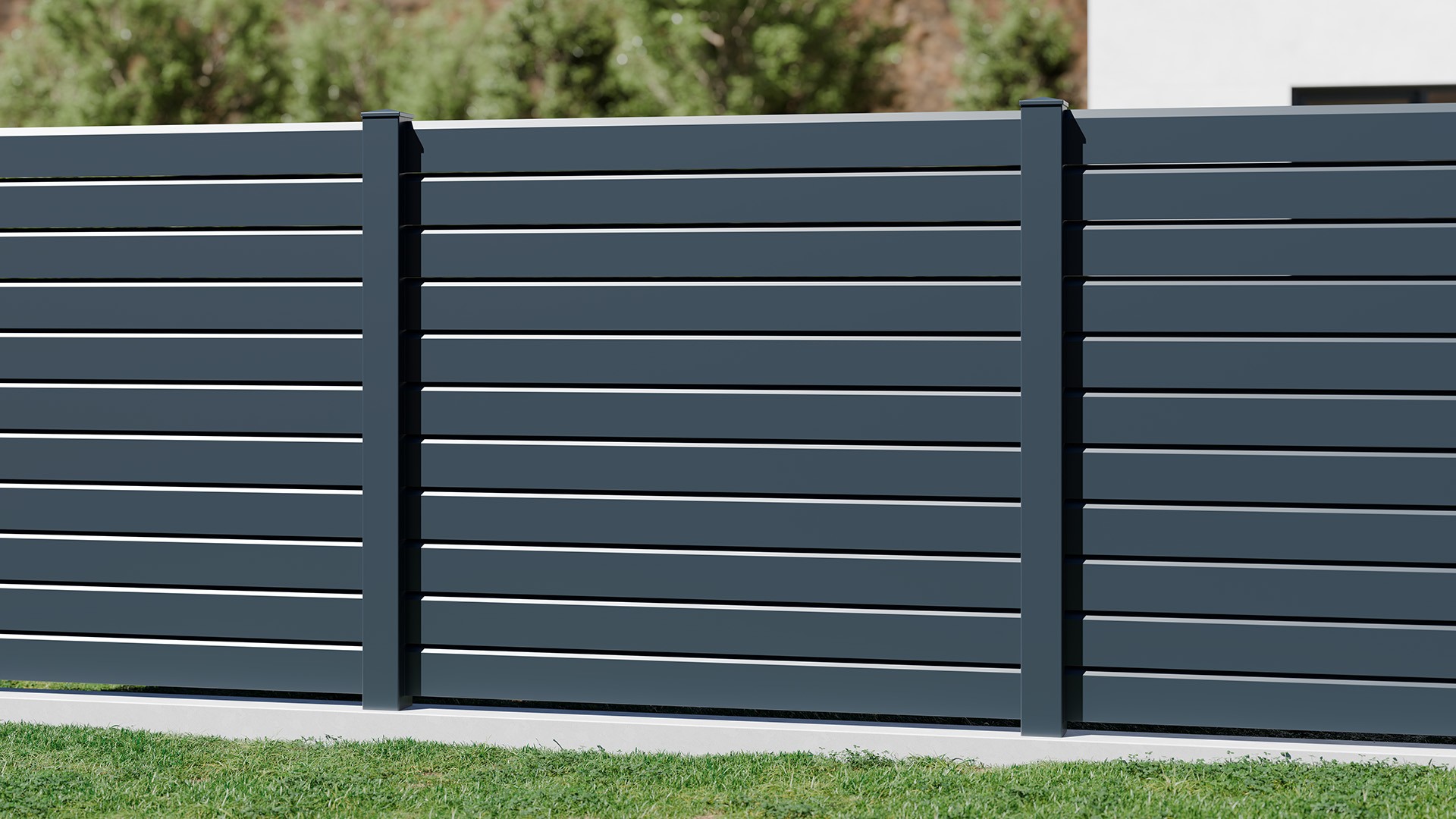 Sahara - Clôture - Gris Anthracite Clôture sur mesure aluminium moderne design SAHARA - Gris Anthracite - Haut de Gamme prix usine